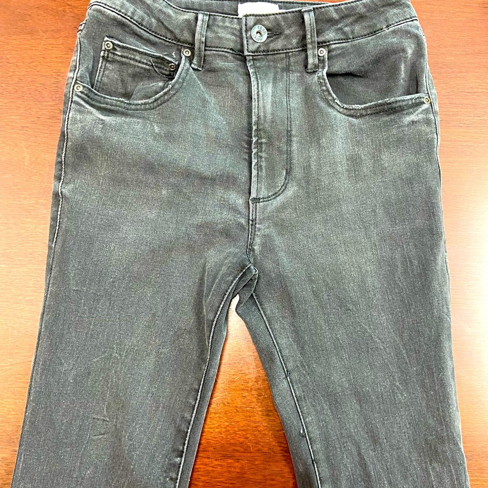 True Craft black acid wash Highrise flare 3R